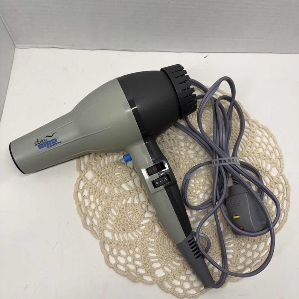 Conair Pro Silver Bird Professional Hair Dryer Gray Charcoal Blow Dryer